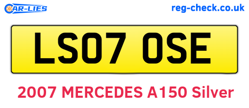 LS07OSE are the vehicle registration plates.