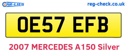 OE57EFB are the vehicle registration plates.