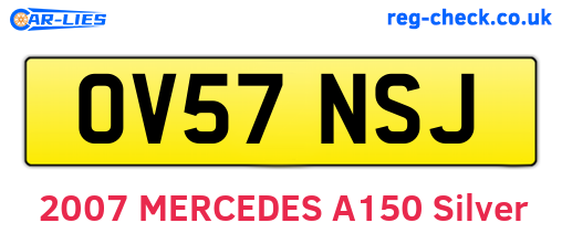 OV57NSJ are the vehicle registration plates.