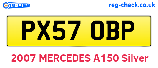 PX57OBP are the vehicle registration plates.