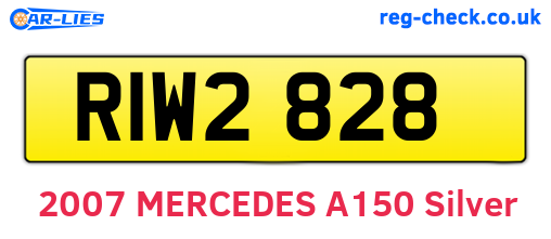 RIW2828 are the vehicle registration plates.