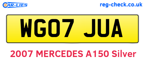 WG07JUA are the vehicle registration plates.