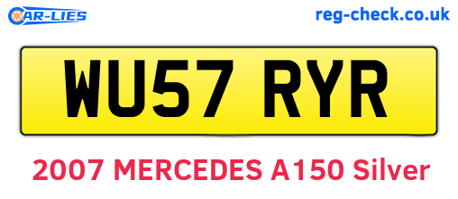 WU57RYR are the vehicle registration plates.