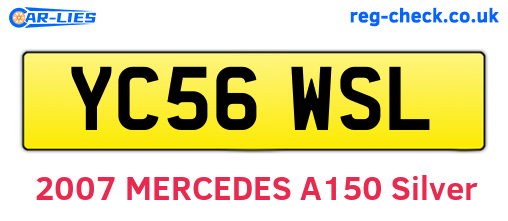 YC56WSL are the vehicle registration plates.