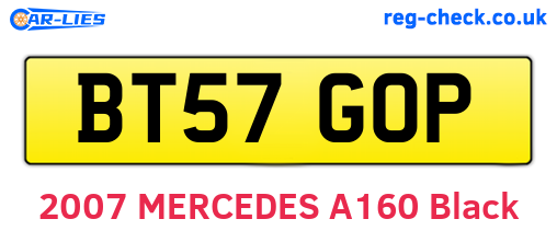 BT57GOP are the vehicle registration plates.