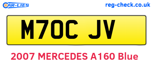 M70CJV are the vehicle registration plates.