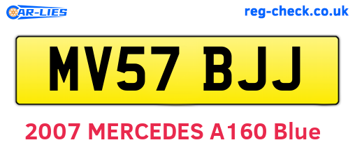 MV57BJJ are the vehicle registration plates.