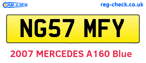 NG57MFY are the vehicle registration plates.