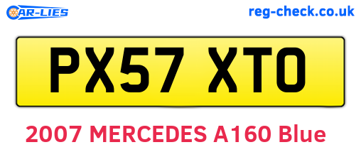 PX57XTO are the vehicle registration plates.