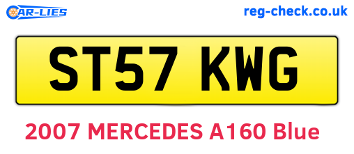 ST57KWG are the vehicle registration plates.