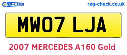 MW07LJA are the vehicle registration plates.