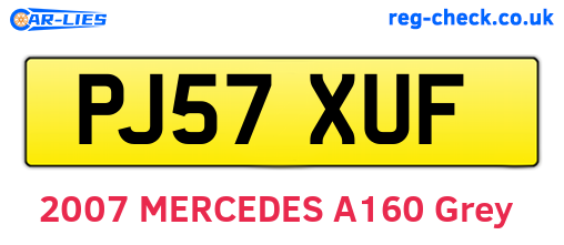 PJ57XUF are the vehicle registration plates.