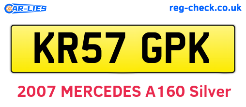KR57GPK are the vehicle registration plates.