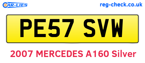 PE57SVW are the vehicle registration plates.