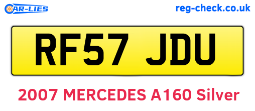 RF57JDU are the vehicle registration plates.