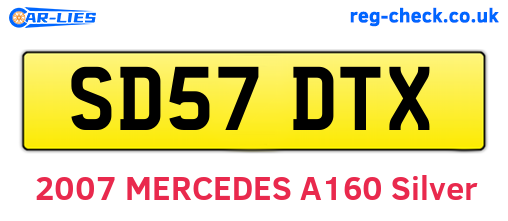 SD57DTX are the vehicle registration plates.