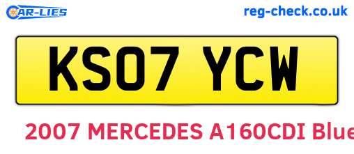 KS07YCW are the vehicle registration plates.