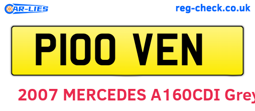 P100VEN are the vehicle registration plates.