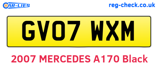 GV07WXM are the vehicle registration plates.
