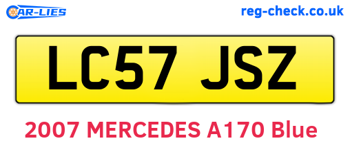 LC57JSZ are the vehicle registration plates.