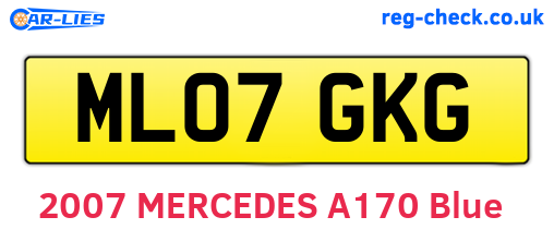 ML07GKG are the vehicle registration plates.