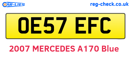 OE57EFC are the vehicle registration plates.