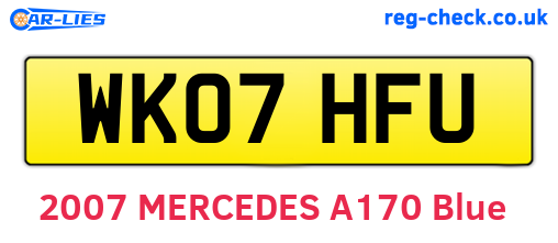WK07HFU are the vehicle registration plates.