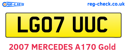 LG07UUC are the vehicle registration plates.