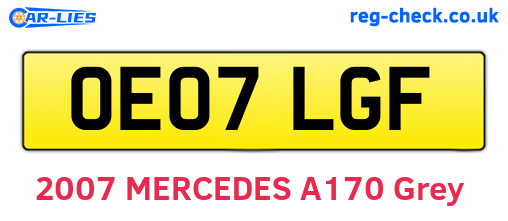 OE07LGF are the vehicle registration plates.