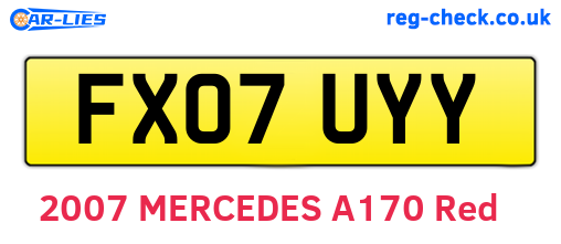 FX07UYY are the vehicle registration plates.