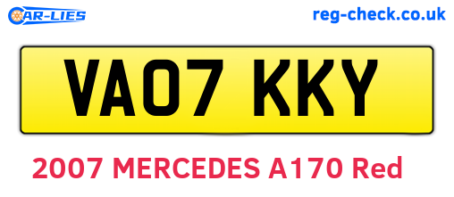 VA07KKY are the vehicle registration plates.