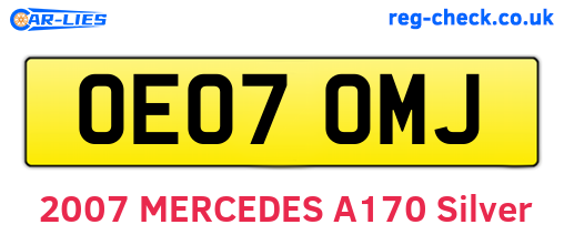 OE07OMJ are the vehicle registration plates.
