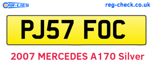 PJ57FOC are the vehicle registration plates.