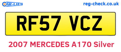 RF57VCZ are the vehicle registration plates.