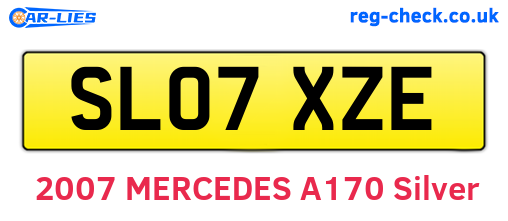 SL07XZE are the vehicle registration plates.