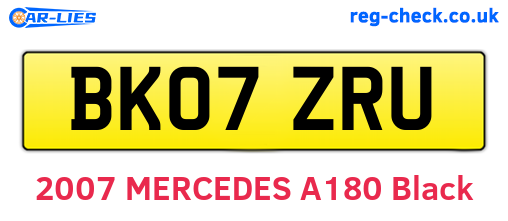 BK07ZRU are the vehicle registration plates.