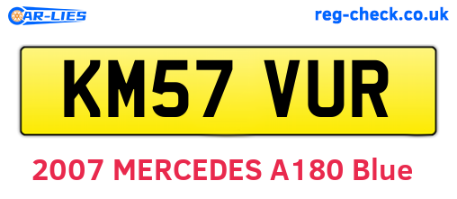 KM57VUR are the vehicle registration plates.