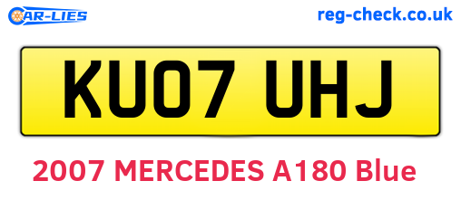KU07UHJ are the vehicle registration plates.