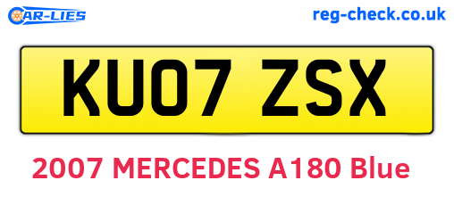 KU07ZSX are the vehicle registration plates.