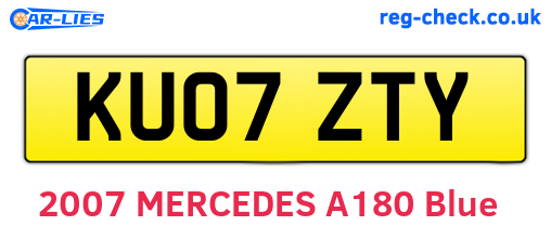 KU07ZTY are the vehicle registration plates.