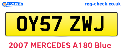 OY57ZWJ are the vehicle registration plates.
