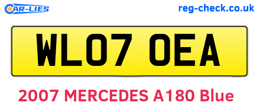 WL07OEA are the vehicle registration plates.
