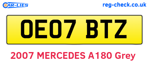 OE07BTZ are the vehicle registration plates.