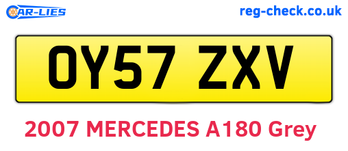 OY57ZXV are the vehicle registration plates.