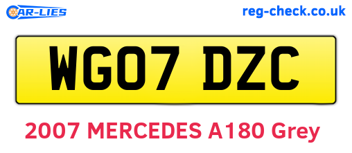WG07DZC are the vehicle registration plates.