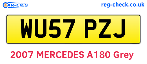 WU57PZJ are the vehicle registration plates.