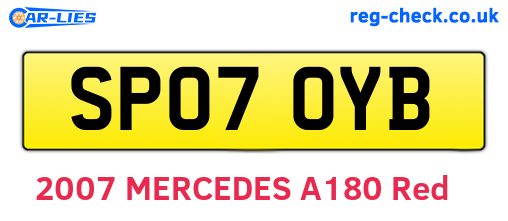 SP07OYB are the vehicle registration plates.