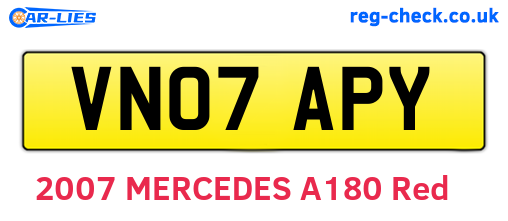 VN07APY are the vehicle registration plates.