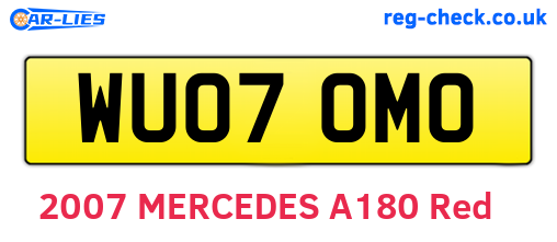 WU07OMO are the vehicle registration plates.