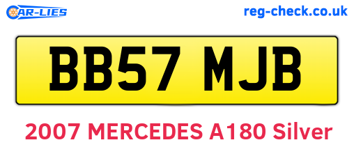 BB57MJB are the vehicle registration plates.